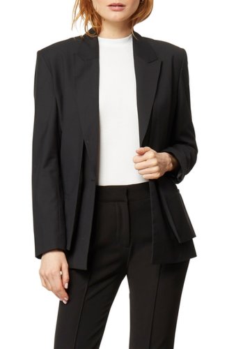 Imbracaminte femei habitual kinley cinched vest lined blazer jet black