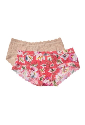 Imbracaminte femei hanky panky full bottom v-bikini panties - pack of 2 coral floralchai