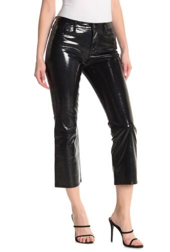 Imbracaminte femei j brand selena mid rise leather bootcut jeans patent black