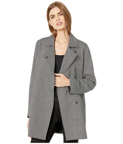 Imbracaminte femei jack by bb dakota in the tweeds two-tone twill coat with snap closure black
