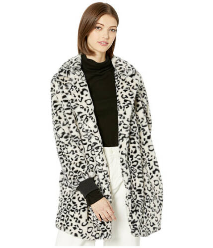 Imbracaminte femei jack by bb dakota top cat faux leopard fur coat with rib cuff ivory