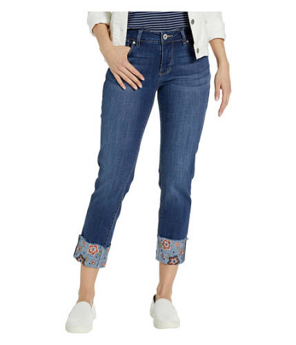 Imbracaminte femei jag jeans carter girlfriend jeans w embroidered cuff in thorne blue thorne blue