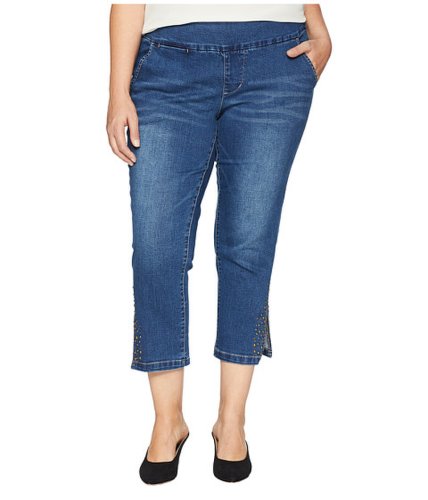 Imbracaminte femei jag jeans plus size naomi pull-on crop w studs in kodiak blue kodiak blue