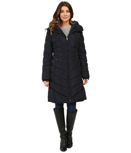 Imbracaminte femei jessica simpson chevron quilted down with hood navy