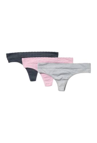 Imbracaminte femei jessica simpson seamless ribbed thong - pack of 3 fragrant lilacheather greyom