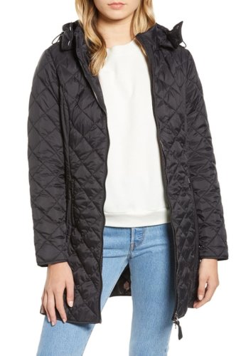 Imbracaminte femei joules chatham hooded longline quilted jacket black