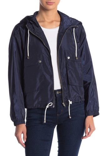 Imbracaminte femei know one cares lightweight cargo pocket hooded zip jacket navy
