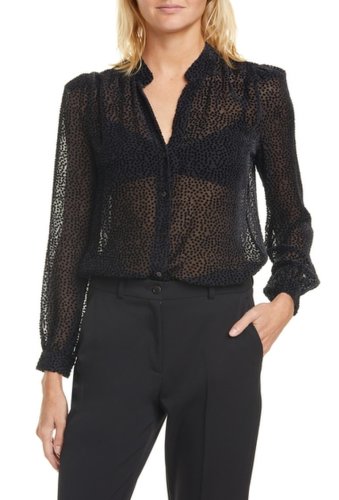 Imbracaminte femei l\'agence ryan silk blend polka dot sheer blouse black