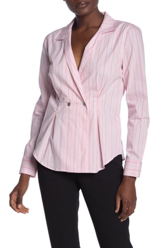 Imbracaminte femei laundry by shelli segal double breasted poplin shirt pink nectar glencheck