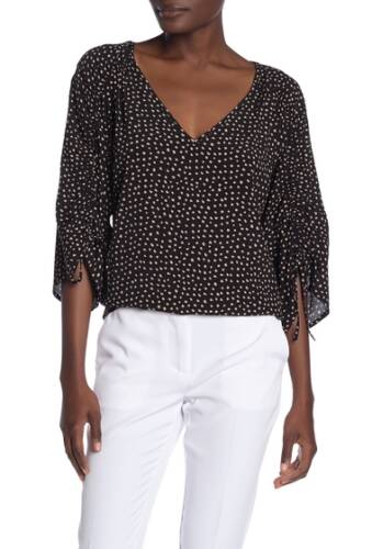 Imbracaminte femei laundry by shelli segal ruched tied sleeve blouse nomad dot