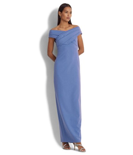 Imbracaminte femei lauren ralph lauren crepe off-the-shoulder gown new england blue