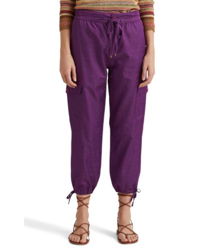 Imbracaminte femei lauren ralph lauren cropped cotton-blend cargo pants purple verbena