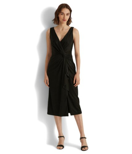 Imbracaminte femei lauren ralph lauren foil-print jersey sleeveless cocktail dress polo black foil