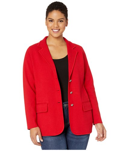 Imbracaminte femei lauren ralph lauren plus size sweater knit blazer lipstick red