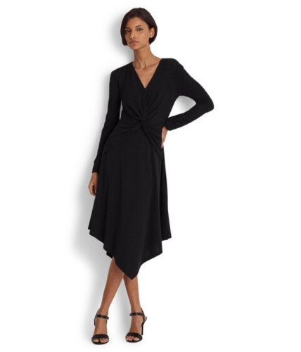 Imbracaminte femei lauren ralph lauren twist-front jersey dress polo black