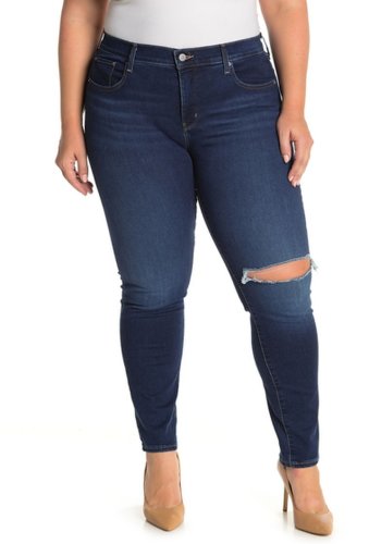 Imbracaminte femei levi\'s 311 distressed shaping skinny jeans plus size london haze plus