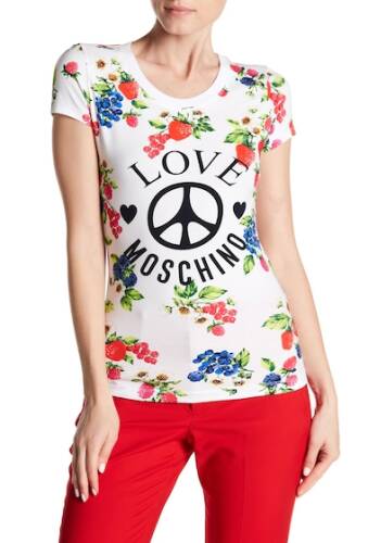 Imbracaminte femei love moschino fruittini logo t-shirt optical white