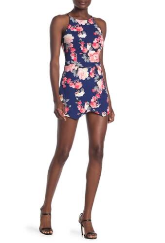 Imbracaminte femei love nickie lew floral overlay romper navy coral