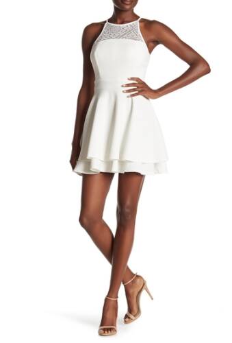 Imbracaminte femei love nickie lew lace back double skater dress ivory