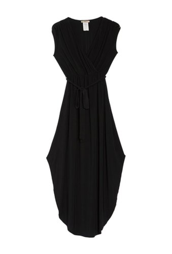 Imbracaminte femei love squared solid surplice curved maxi dress black