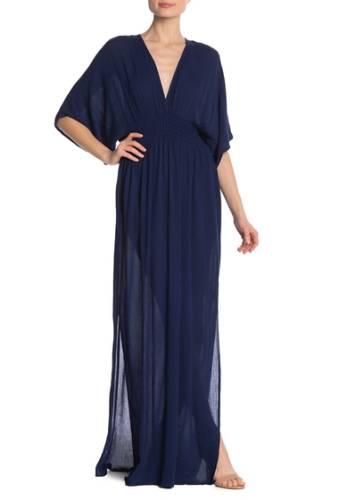 Imbracaminte femei love stitch gauze kimono maxi dress pacific blue