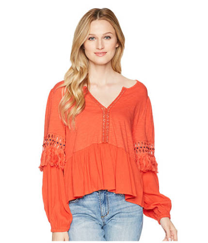 Imbracaminte femei lucky brand cut out peasant top red clay