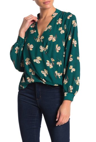 Imbracaminte femei lush printed long sleeve blouse teal flora
