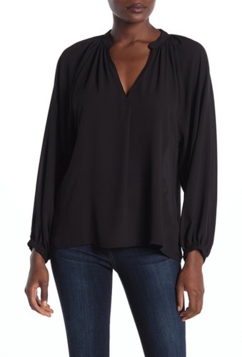 Imbracaminte femei lush split mock neck henley blouse black