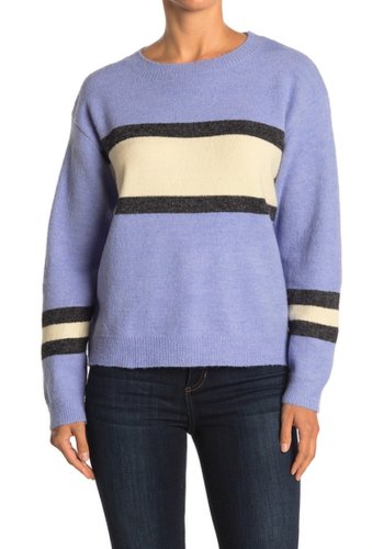 Imbracaminte femei lush stripe print knit sweater blue stripe