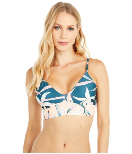 Imbracaminte femei maaji amazon daydream eco reversible long line bralette bikini top rainforest green eco floral