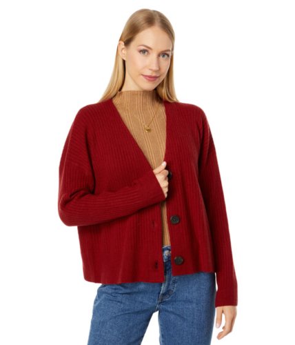Imbracaminte femei madewell cameron ribbed cardigan sweater in coziest yarn wild cranberry
