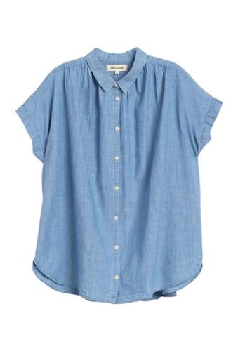 Imbracaminte femei madewell short sleeve button front chambray shirt regular plus size mabry
