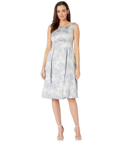 Imbracaminte femei marina jacquard mid-length fit-and-flare dress w pockets blue multi