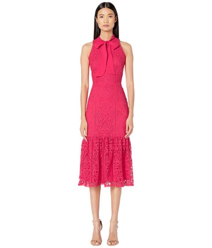 Imbracaminte femei ml monique lhuillier raspberry lace halter dress with ribbon raspberry multi