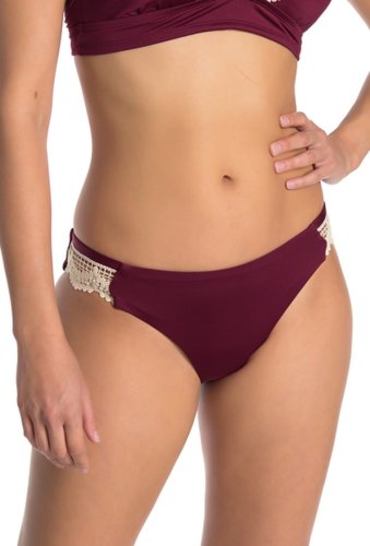 Imbracaminte femei mossimo sea side embroidered bikini bottoms burgundy