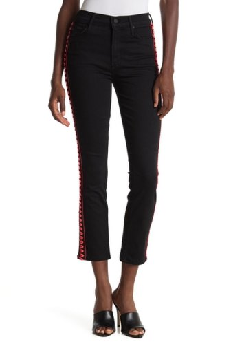 Imbracaminte femei mother the mid rise dazzler slim leg jeans up in flames