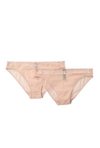 Imbracaminte femei natori mesh lace trim feather bikini underwear - pack of 2 cameo rose