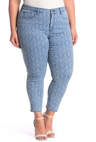 Imbracaminte femei nydj ami printed ankle crop skinny jeans plus size arrowhead