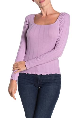 Imbracaminte femei planet gold ribbed knit square neck top lavender