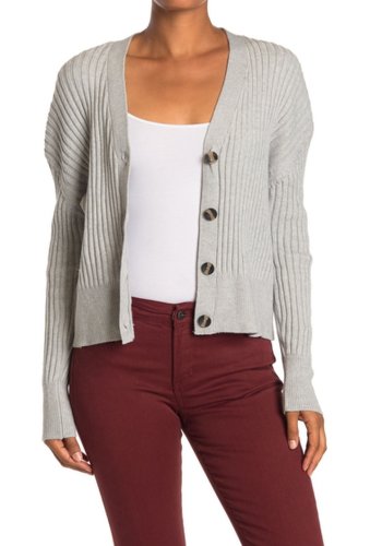 Imbracaminte femei poof ribbed knit button front cardigan light heather grey
