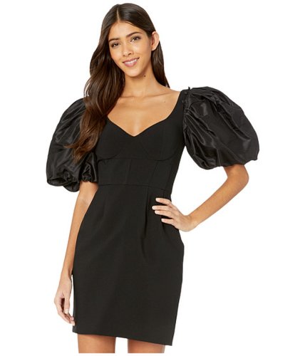 Imbracaminte femei prabal gurung stretch crepe corset dress w puff sleeve black