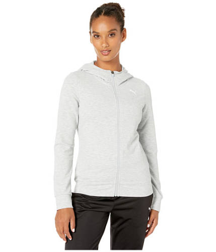 Imbracaminte femei puma modern sport full zip logo hoodie light grey heather 2
