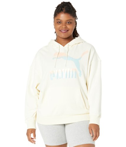 Imbracaminte femei puma plus size classics logo hoodie ivory glowgloaming