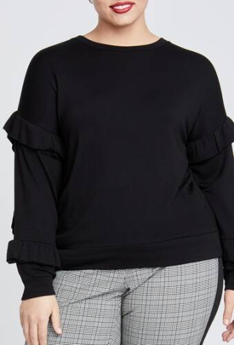 Imbracaminte femei rachel roy miranda ruffle sweatshirt plus size black