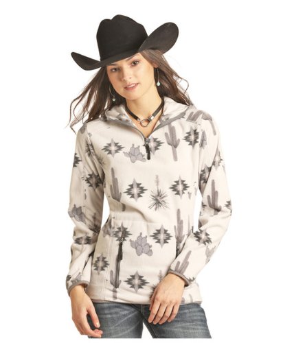 Imbracaminte femei rock and roll cowgirl 14 zip fleece 51-2739 silver