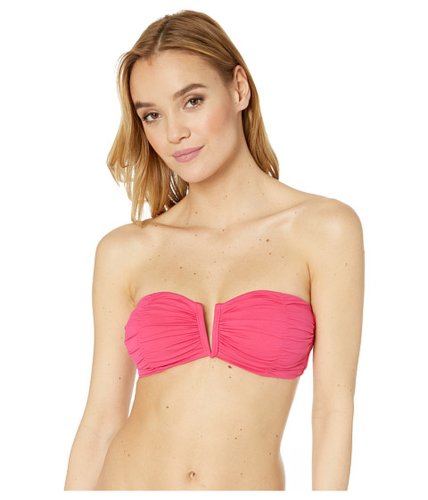 Imbracaminte femei seafolly ruched v wire bandeau top persian pink