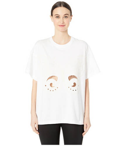 Imbracaminte femei see by chloe butterfly cut out crew neck t-shirt white powder