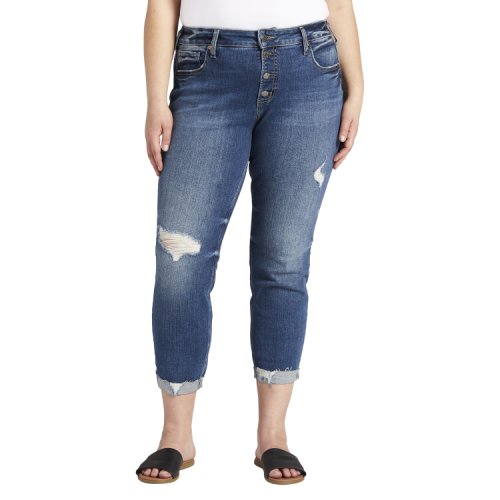 Imbracaminte femei silver jeans co plus size boyfriend mid-rise slim leg jeans w27344eae261 indigo