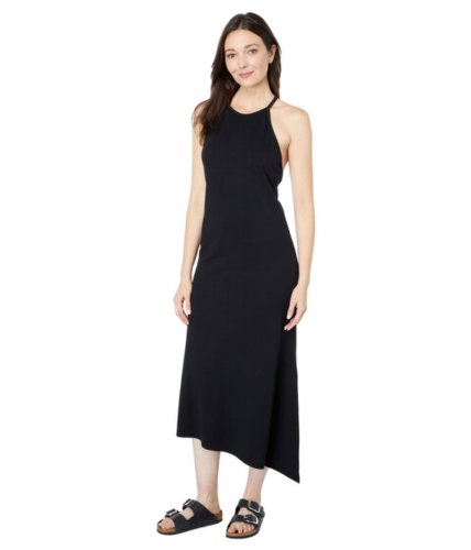 Imbracaminte femei sundry open back asymmetrical dress in cotton modal black
