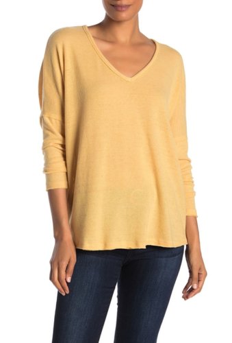 Imbracaminte femei susina cozy v-neck drop shoulder sweater yellow ochre